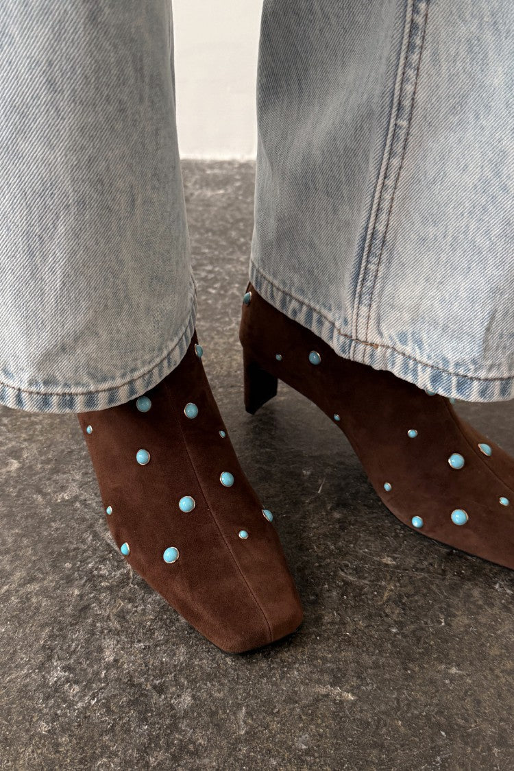 Chocolate Studded Suede Boots | Never Fully Dressed Trusted