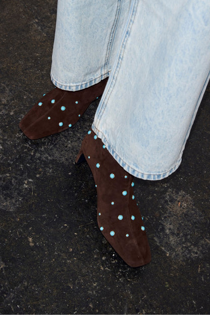Chocolate Studded Suede Boots | Never Fully Dressed Trusted
