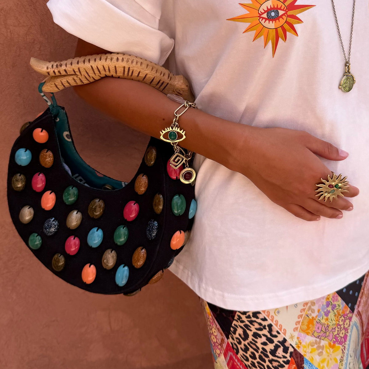 Black Stone Beaded Bag | Never Fully Dressed Premium