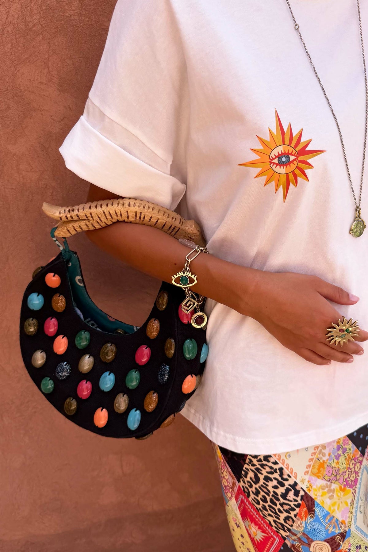 Black Stone Beaded Bag | Never Fully Dressed Premium