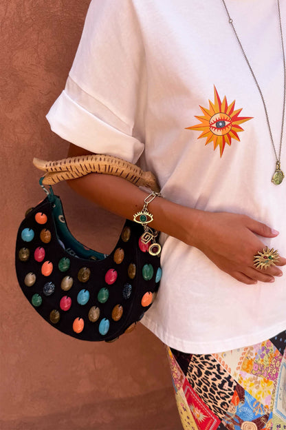 Black Stone Beaded Bag | Never Fully Dressed Premium