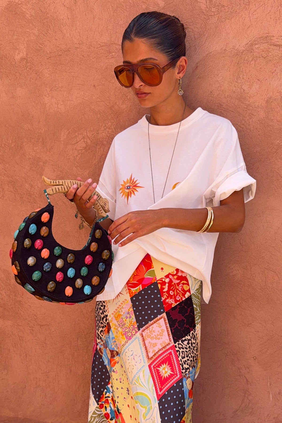 Black Stone Beaded Bag | Never Fully Dressed Premium
