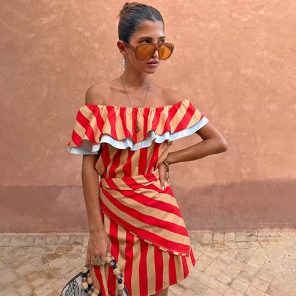 Tomato Stripe Scarf  London | Never Fully Dressed Trusted