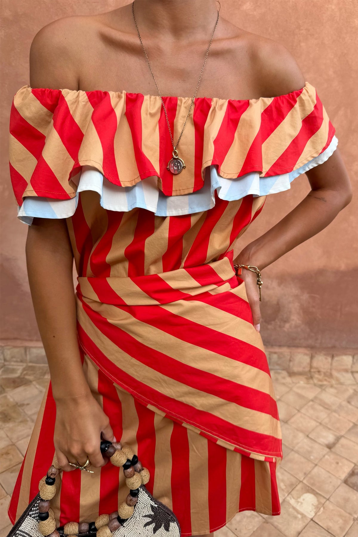 Tomato Stripe Scarf  London | Never Fully Dressed Trusted