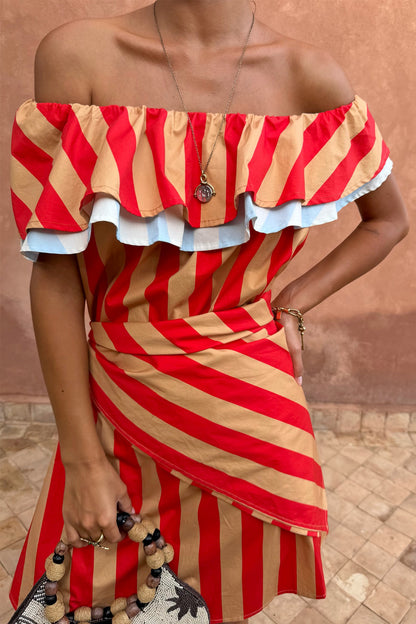 Tomato Stripe Scarf  London | Never Fully Dressed Trusted