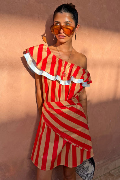 Tomato Stripe Scarf  London | Never Fully Dressed Trusted