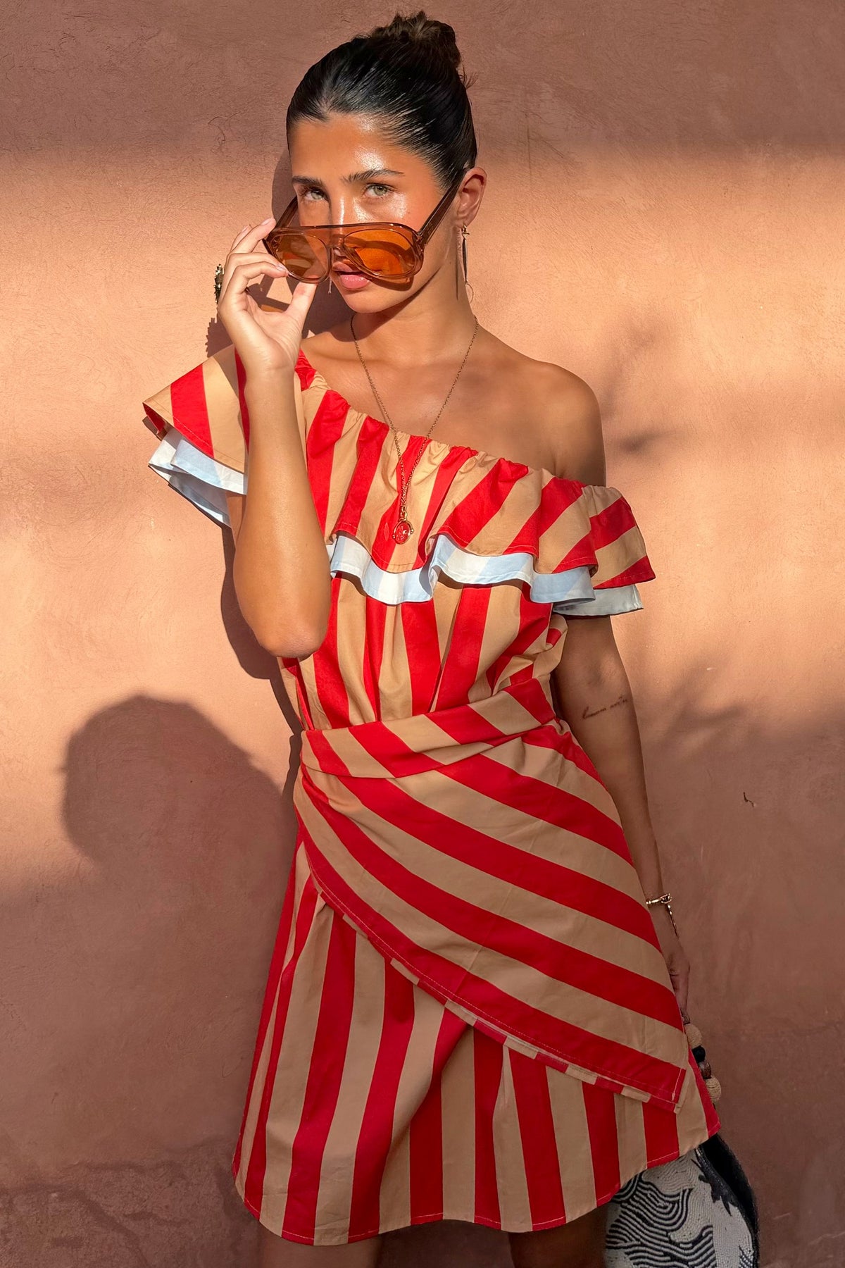Tomato Stripe Scarf  London | Never Fully Dressed Trusted