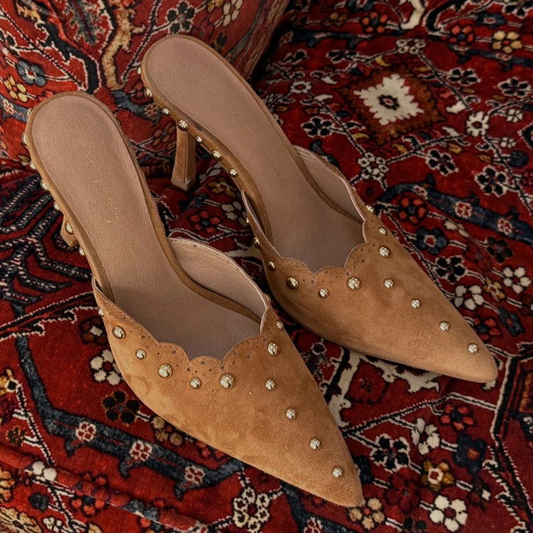 Suede Scallop City Mules | Never Fully Dressed Quality