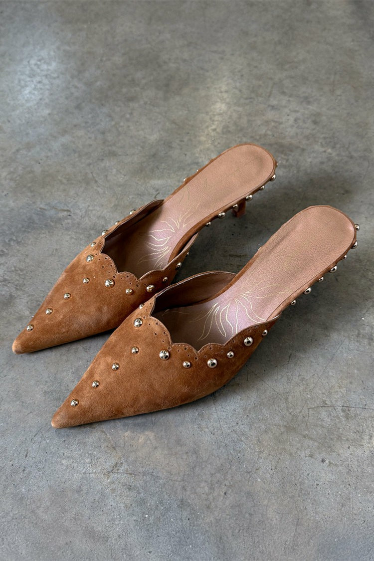 Suede Scallop City Mules | Never Fully Dressed Quality