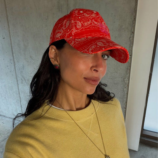 Red Bandana Cap  London | Never Fully Dressed Deals
