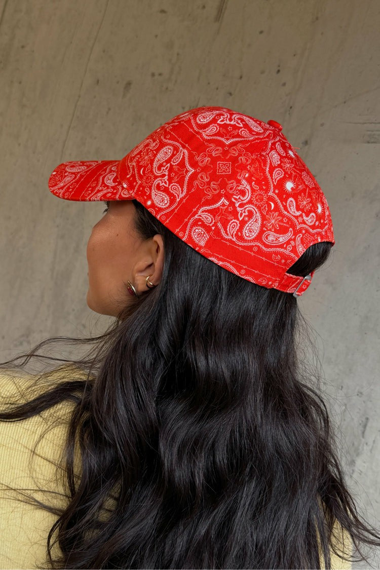 Red Bandana Cap  London | Never Fully Dressed Deals