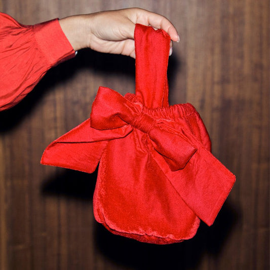 Red Velvet Bow Bag | Never Fully Dressed Premium