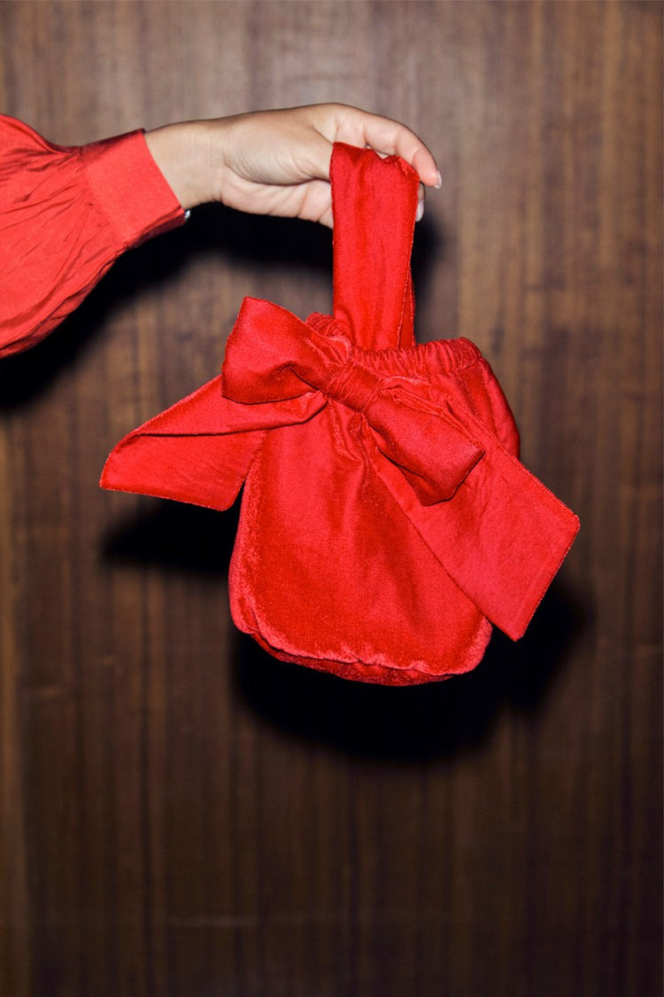 Red Velvet Bow Bag | Never Fully Dressed Premium