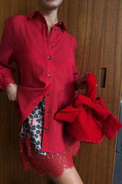 Red Velvet Bow Bag | Never Fully Dressed Premium