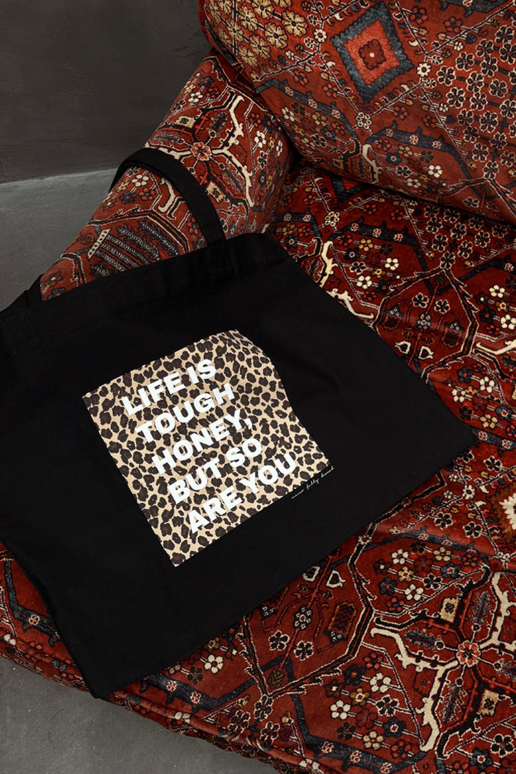 Black Life Is Tough Tote Bag | Never Fully Dressed Quality