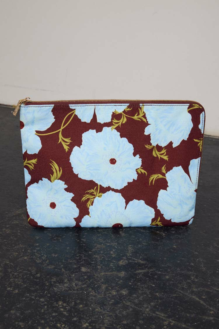Blue & Burgundy Poppy Laptop Case | Never Fully Dressed Premium