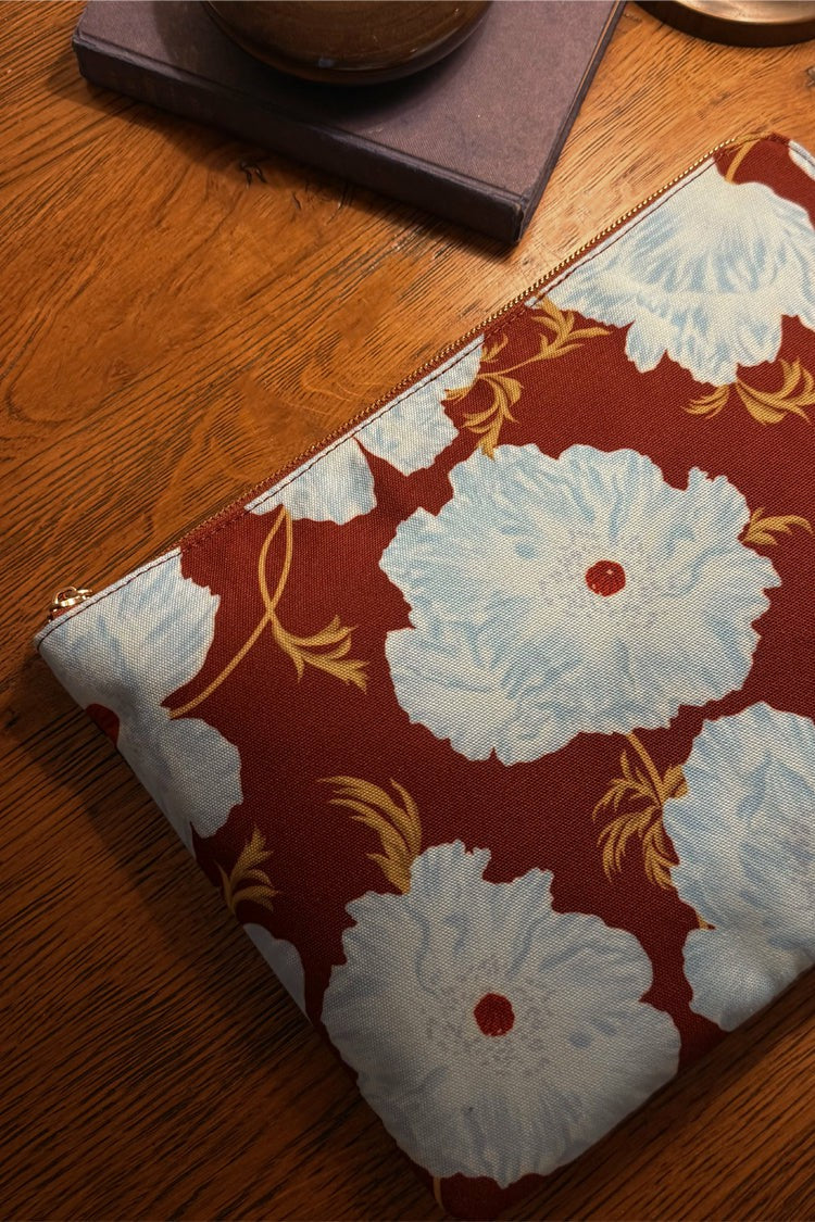 Blue & Burgundy Poppy Laptop Case | Never Fully Dressed Premium