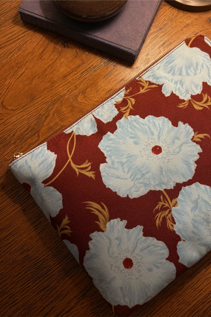 Blue & Burgundy Poppy Laptop Case | Never Fully Dressed Premium