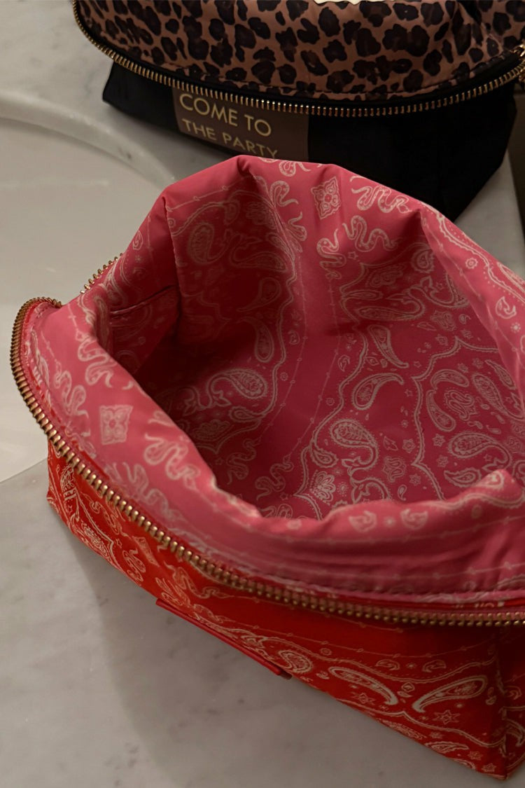 Red Bandana Reversible Make Up Bag | Never Fully Dressed Deals