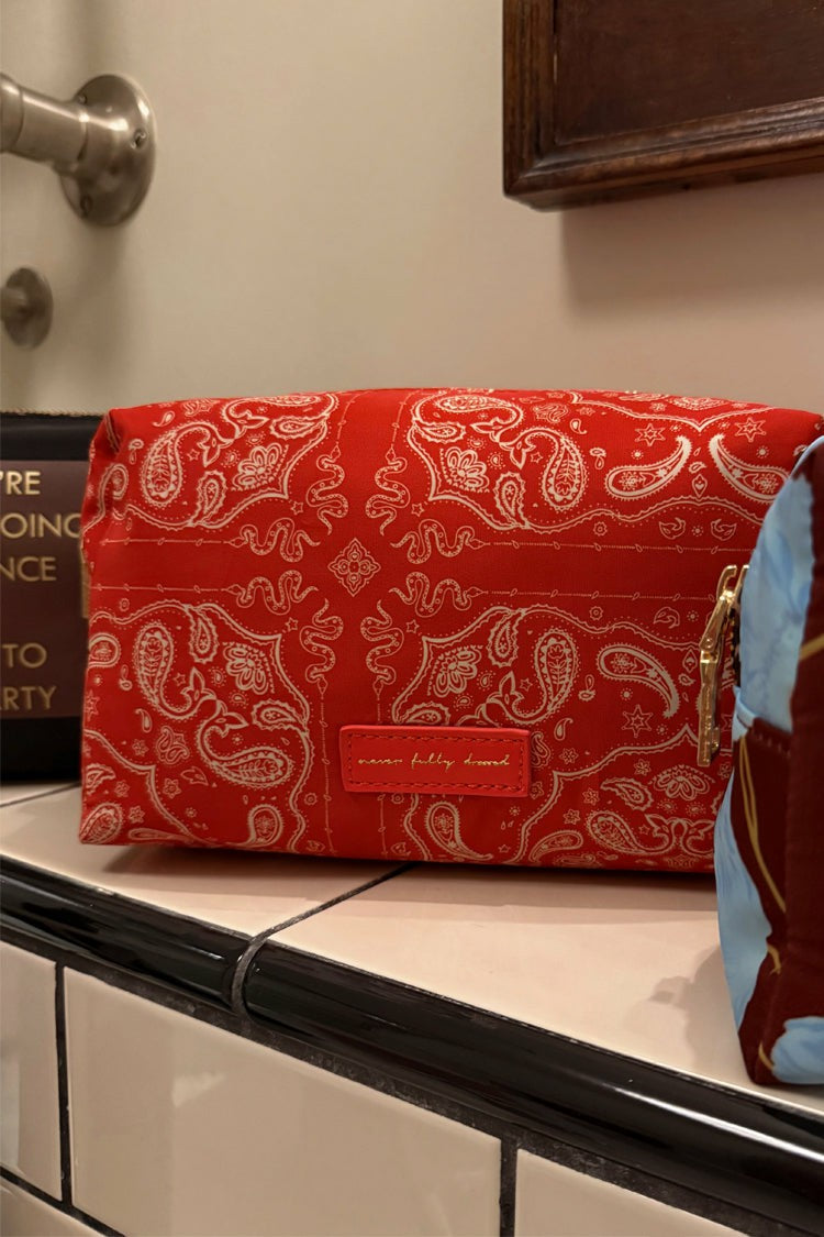 Red Bandana Reversible Make Up Bag | Never Fully Dressed Deals