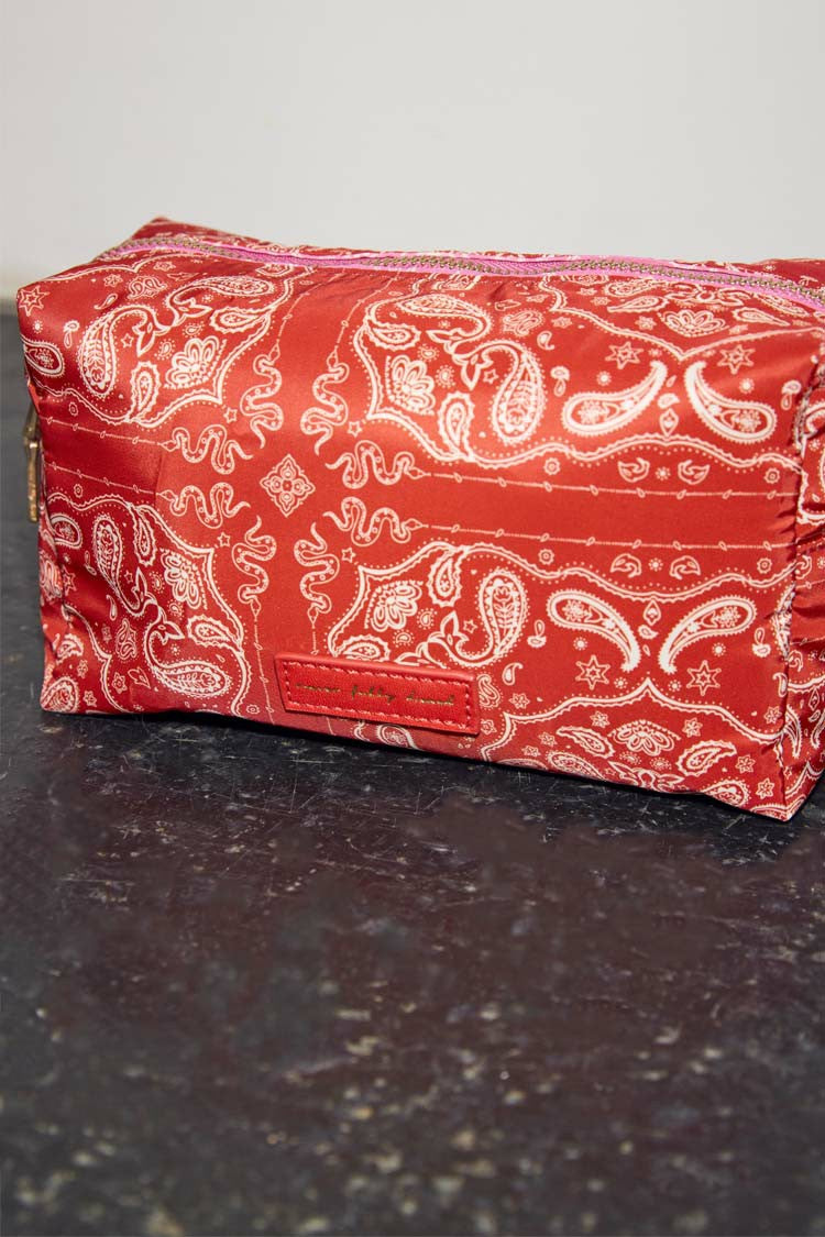 Red Bandana Reversible Make Up Bag | Never Fully Dressed Deals