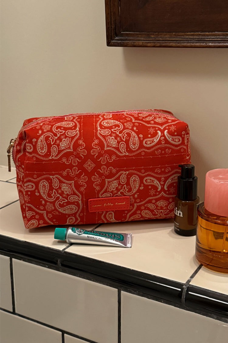 Red Bandana Reversible Make Up Bag | Never Fully Dressed Deals
