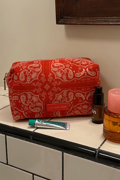 Red Bandana Reversible Make Up Bag | Never Fully Dressed Deals