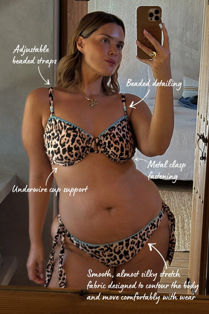 Leopard Whipstitch Bikini Top | Never Fully Dressed Best Seller