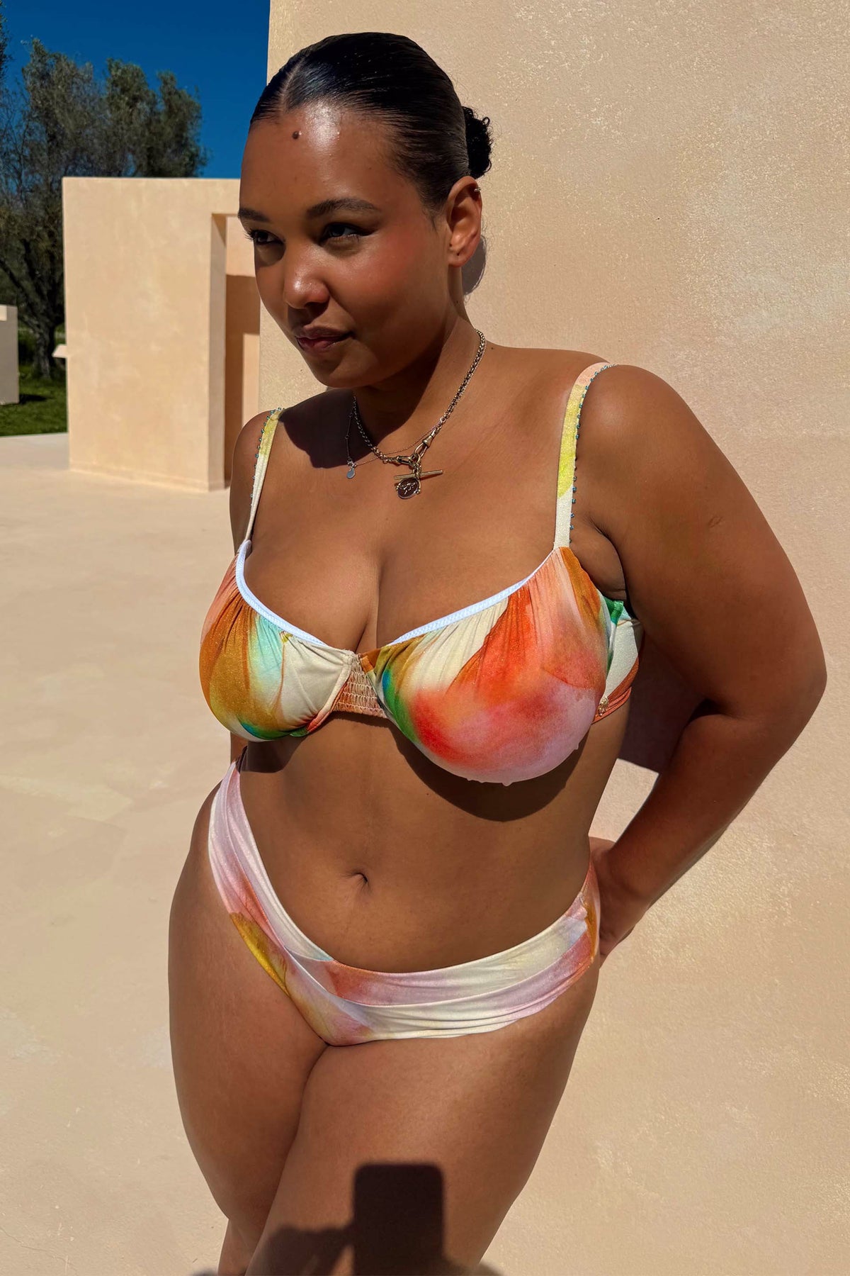 Abstract Ruched Bikini Top | Never Fully Dressed Deals