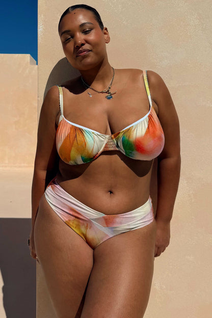 Abstract V Front Bikini Brief in Sunset Print | Never Fully Dressed Trending