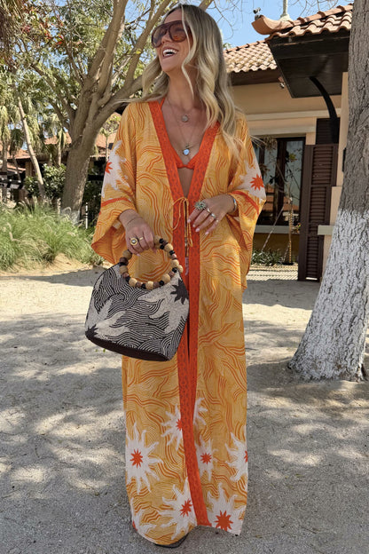 Yellow Sun Kimono with Beading | Never Fully Dressed Everyday