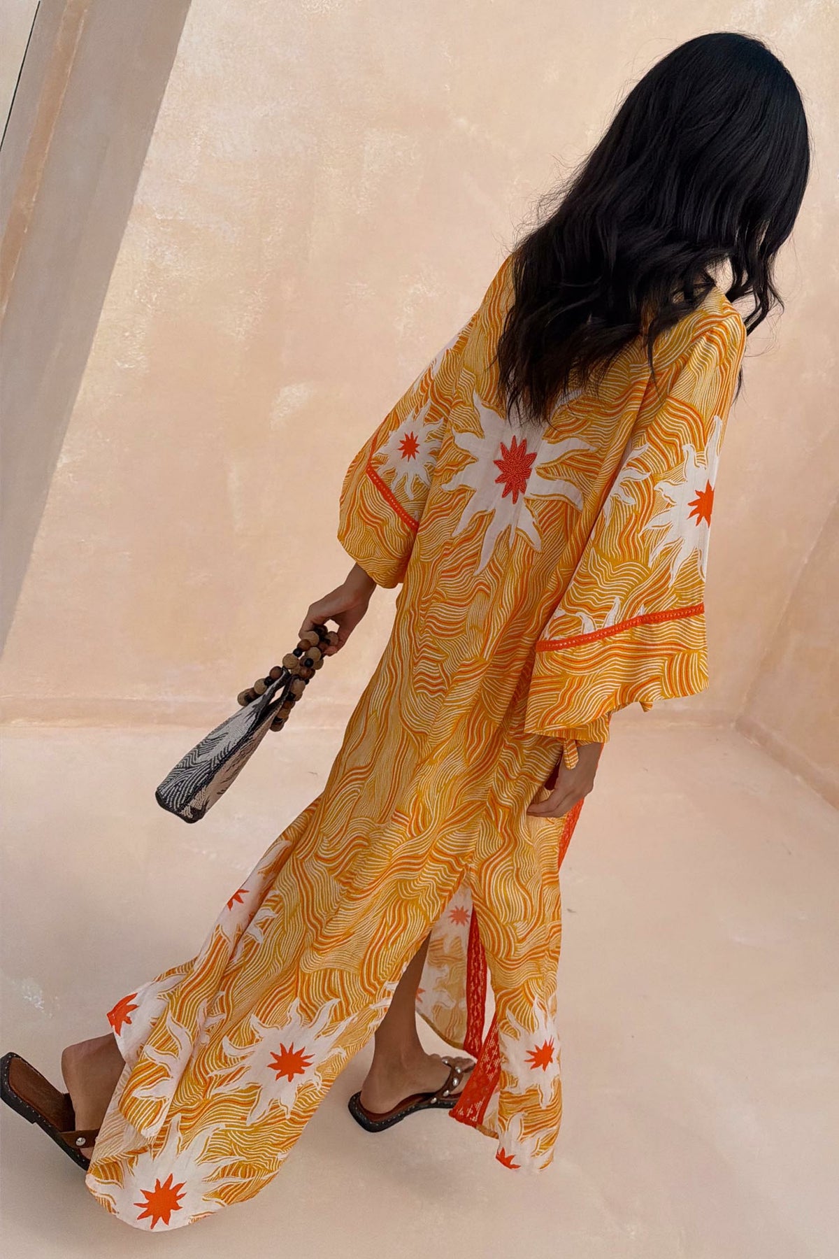 Yellow Sun Kimono with Beading | Never Fully Dressed Everyday
