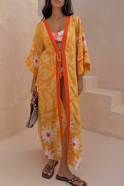 Yellow Sun Kimono with Beading | Never Fully Dressed Everyday