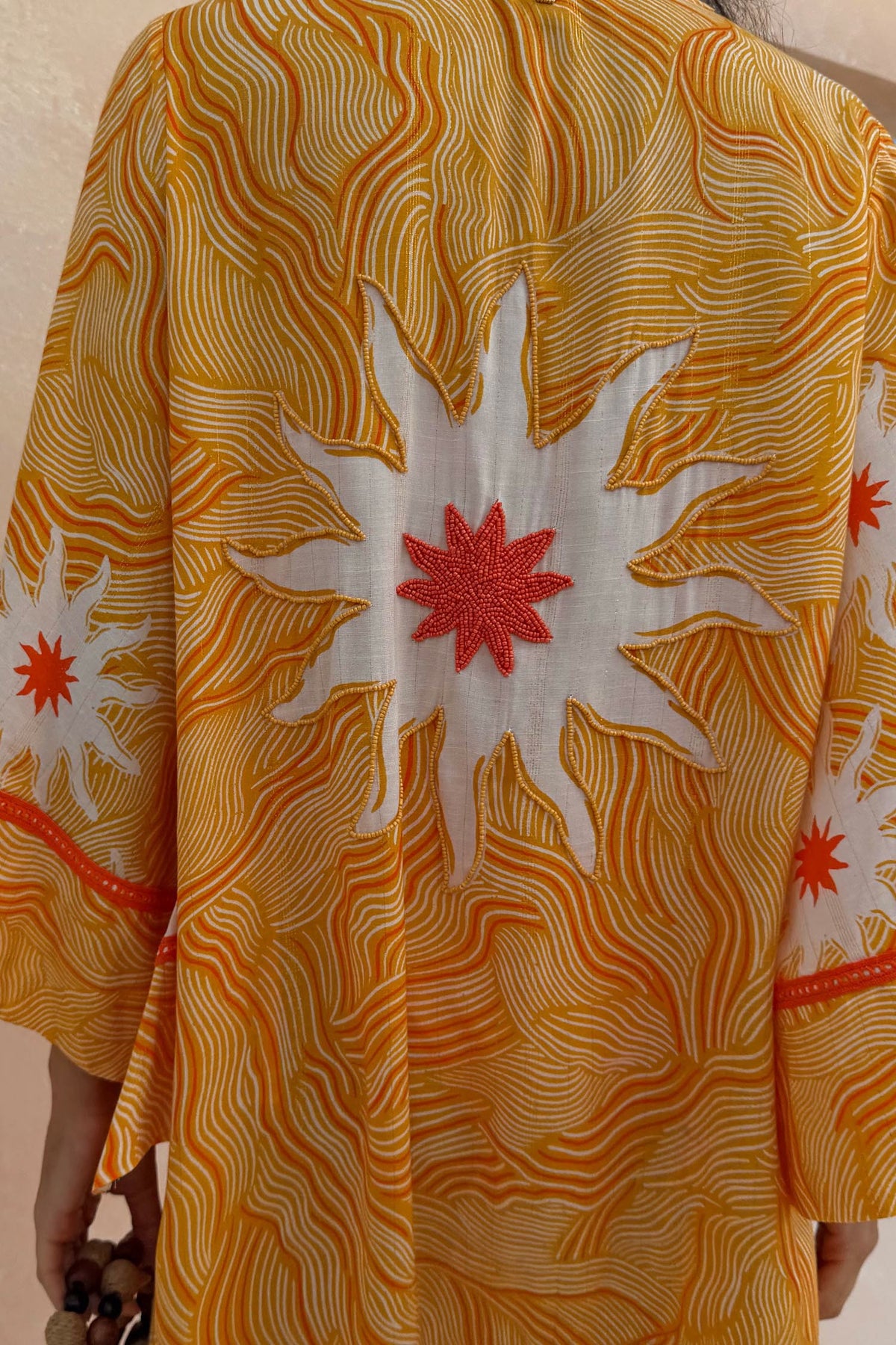 Yellow Sun Kimono with Beading | Never Fully Dressed Everyday