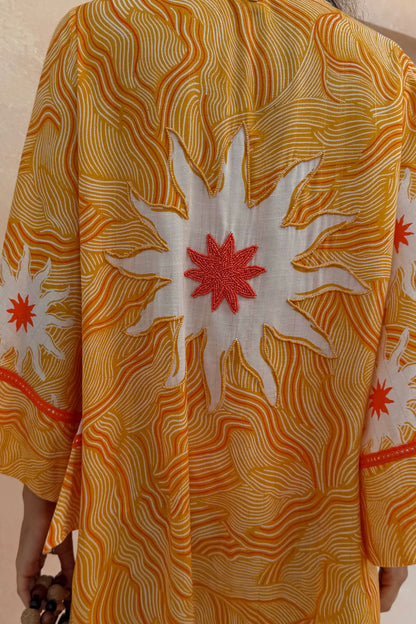 Yellow Sun Kimono with Beading | Never Fully Dressed Everyday