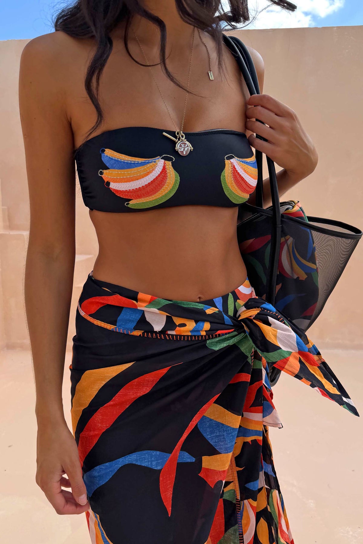 Banana Bandeau Bikini Top - Black | Never Fully Dressed Smart Buy