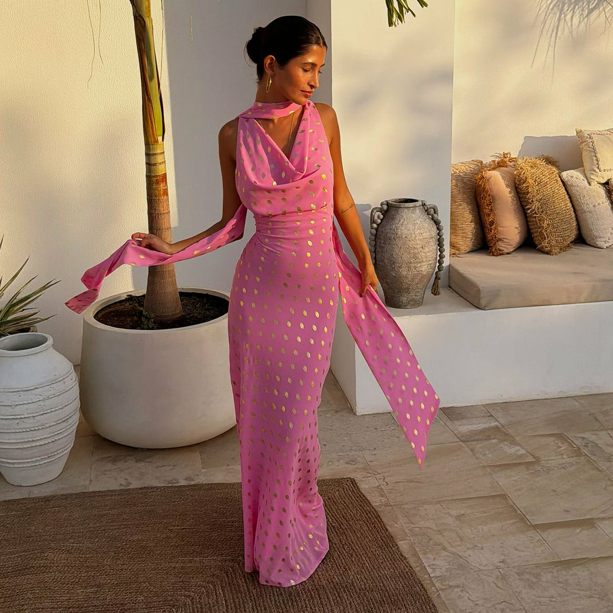 Pink Sophie Dress with Gold Fleck | Never Fully Dressed Value