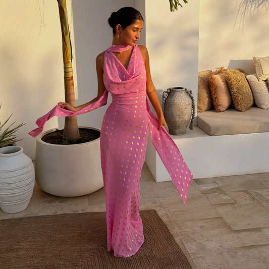 Pink Sophie Dress with Gold Fleck | Never Fully Dressed Value