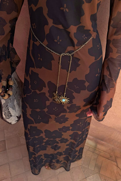Tan Jaden Floral Mesh Dress | Never Fully Dressed Popular