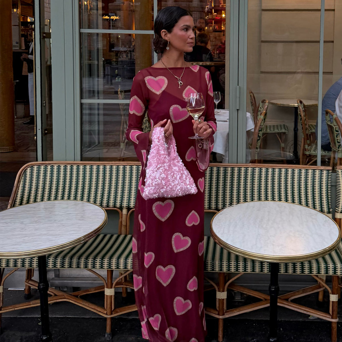 Burgundy Hearts Aria Petite Dress | Never Fully Dressed Trending