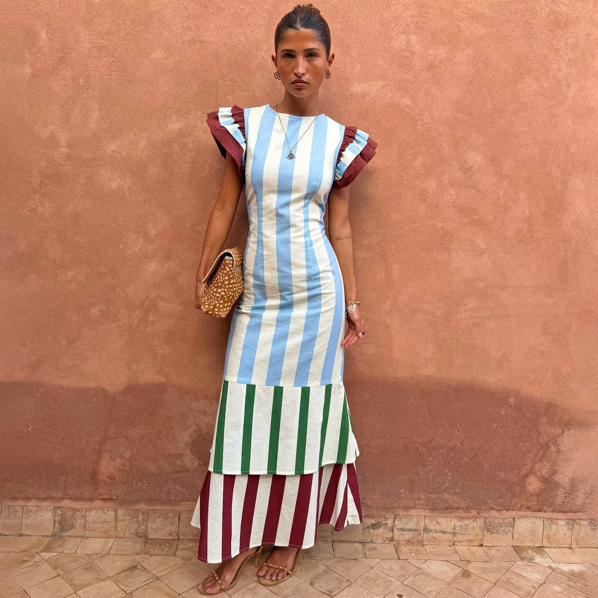 Blue Stripe Alena Petite Midi Dress | Never Fully Dressed Popular