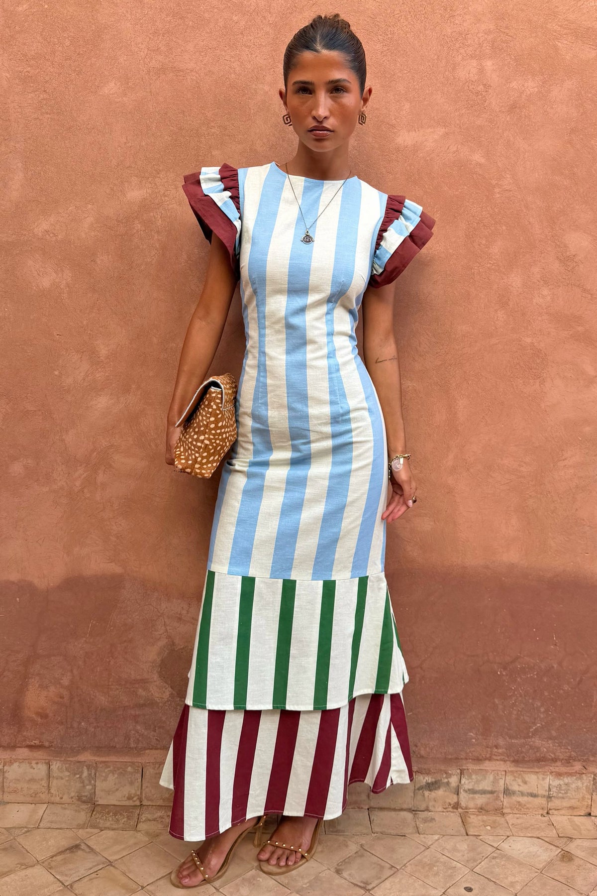 Blue Stripe Alena Petite Midi Dress | Never Fully Dressed Popular