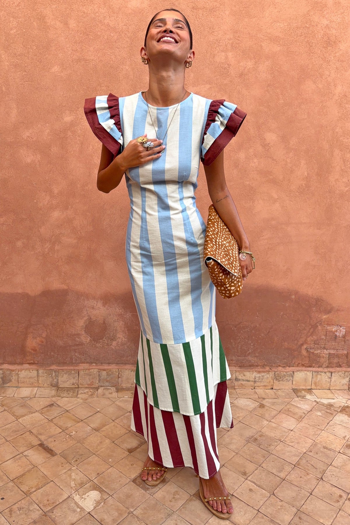 Blue Stripe Alena Petite Midi Dress | Never Fully Dressed Popular