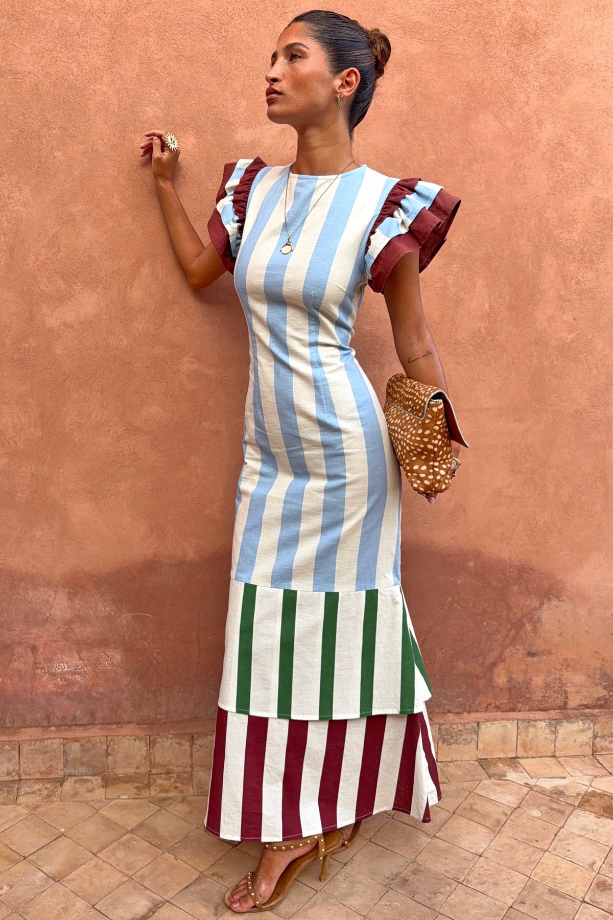 Blue Stripe Alena Petite Midi Dress | Never Fully Dressed Popular