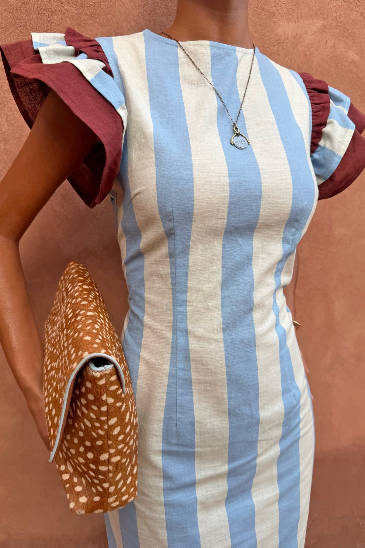 Blue Stripe Alena Petite Midi Dress | Never Fully Dressed Popular