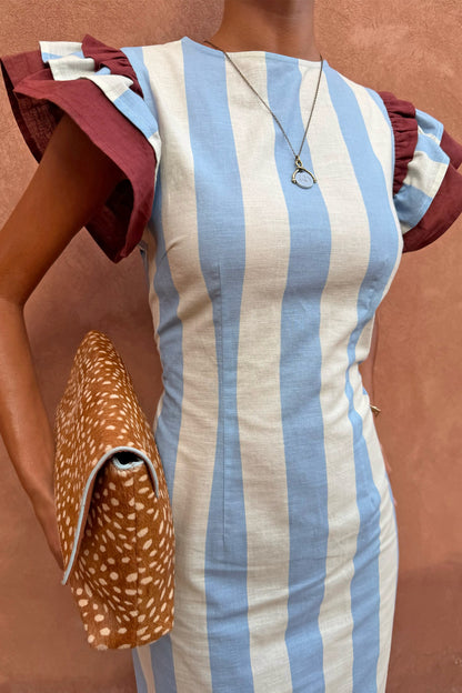 Blue Stripe Alena Petite Midi Dress | Never Fully Dressed Popular