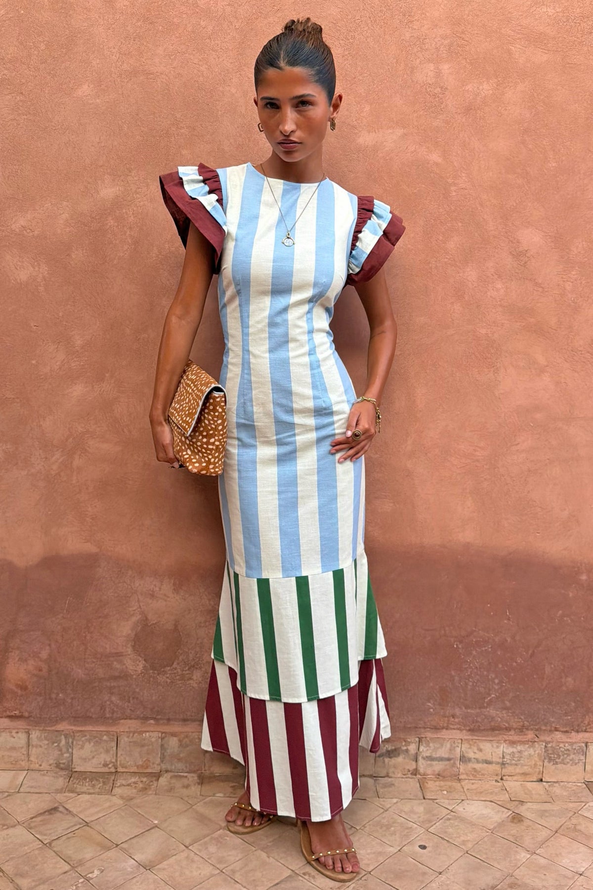Blue Stripe Alena Petite Midi Dress | Never Fully Dressed Popular