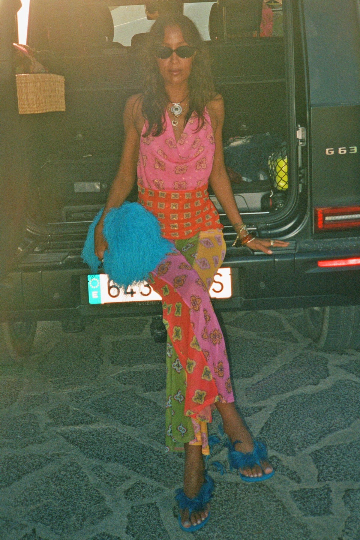 Pink Mix Tile Mesh Flare Trousers Petite | Never Fully Dressed Best Seller