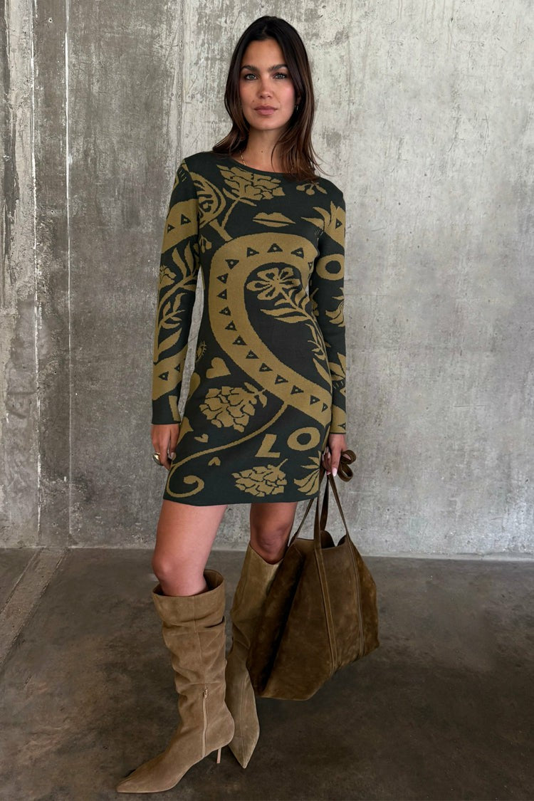 Olive Amara Knit Mini Dress Petite | Never Fully Dressed Top Pick