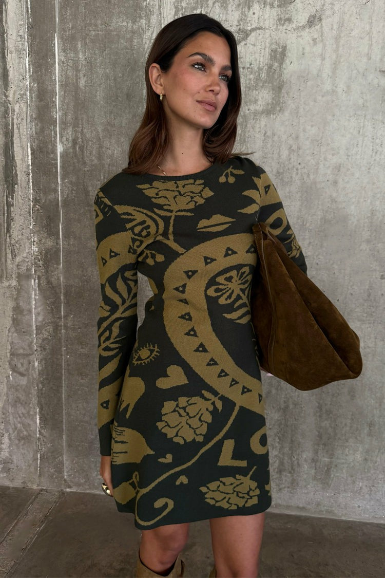 Olive Amara Knit Mini Dress Petite | Never Fully Dressed Top Pick